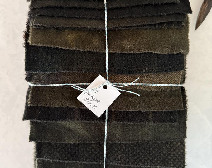 Hand Dyed Wool Fabric, 17 Antique Black Fat 1/16 Sixteenth for ...