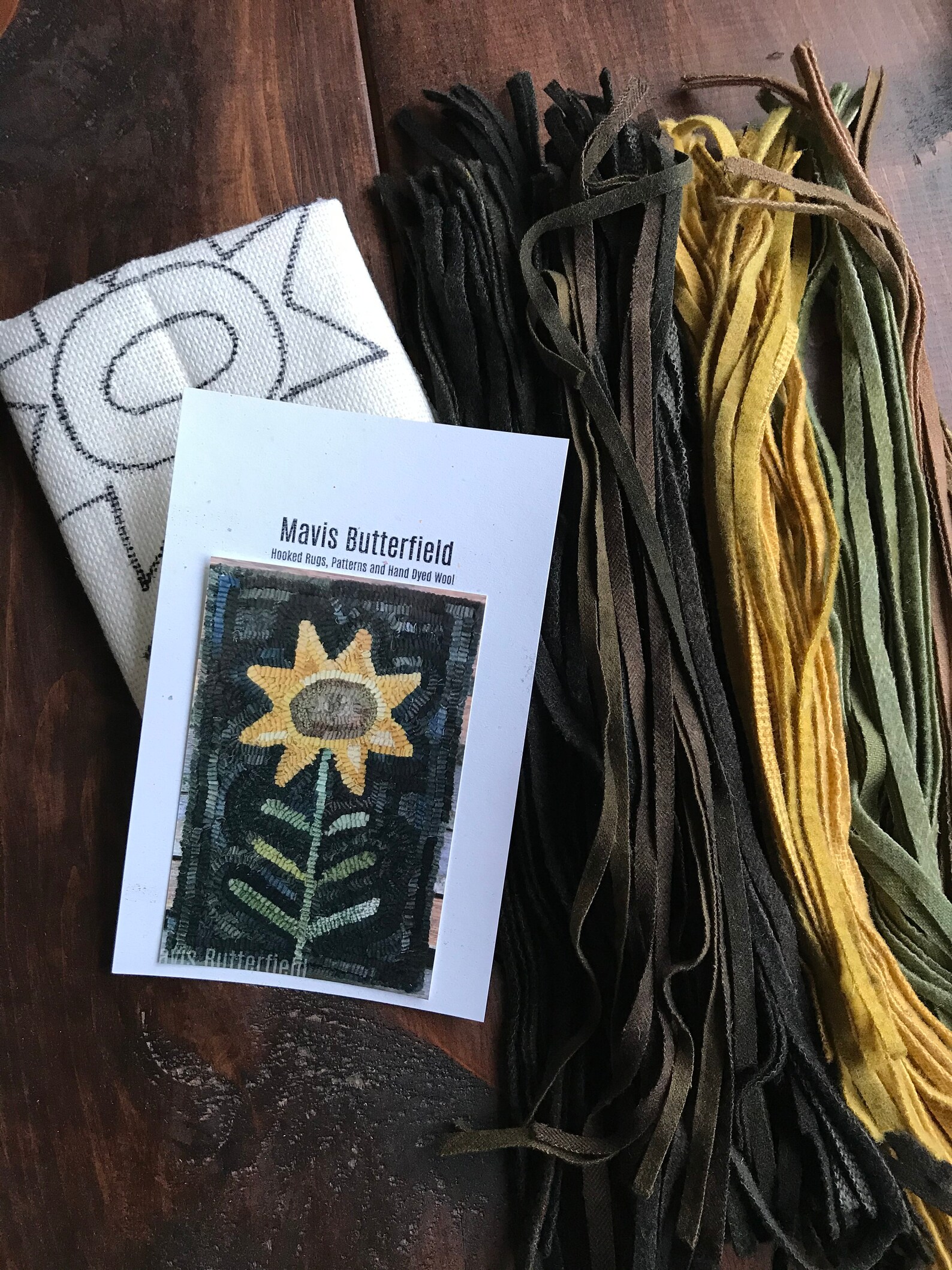 RUG HOOKING KIT - Folk Art Sunflower on Linen - Etsy