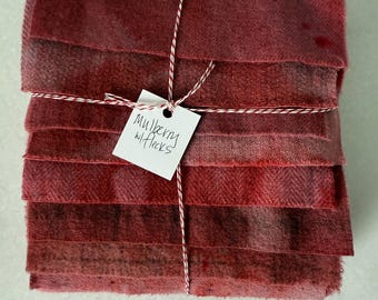 Hand Dyed Wool Fabric, 8 Mulberry Fat 1/16 Sixteenths for Primitive Rug Hooking