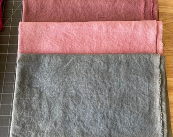 2 Yards Total Hand Dyed Linen Fabric  *SPRING CLEANING SALE*