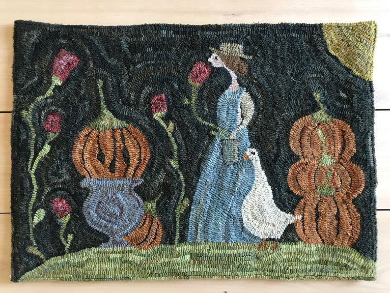 Rug Hooking Pattern on Linen ~ the Willard Inn Pumpkin Patch - Etsy