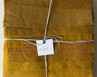 Hand Dyed Wool Fabric, 8 Mustard Fat 1/16 Sixteenth for Primitive Rug Hooking