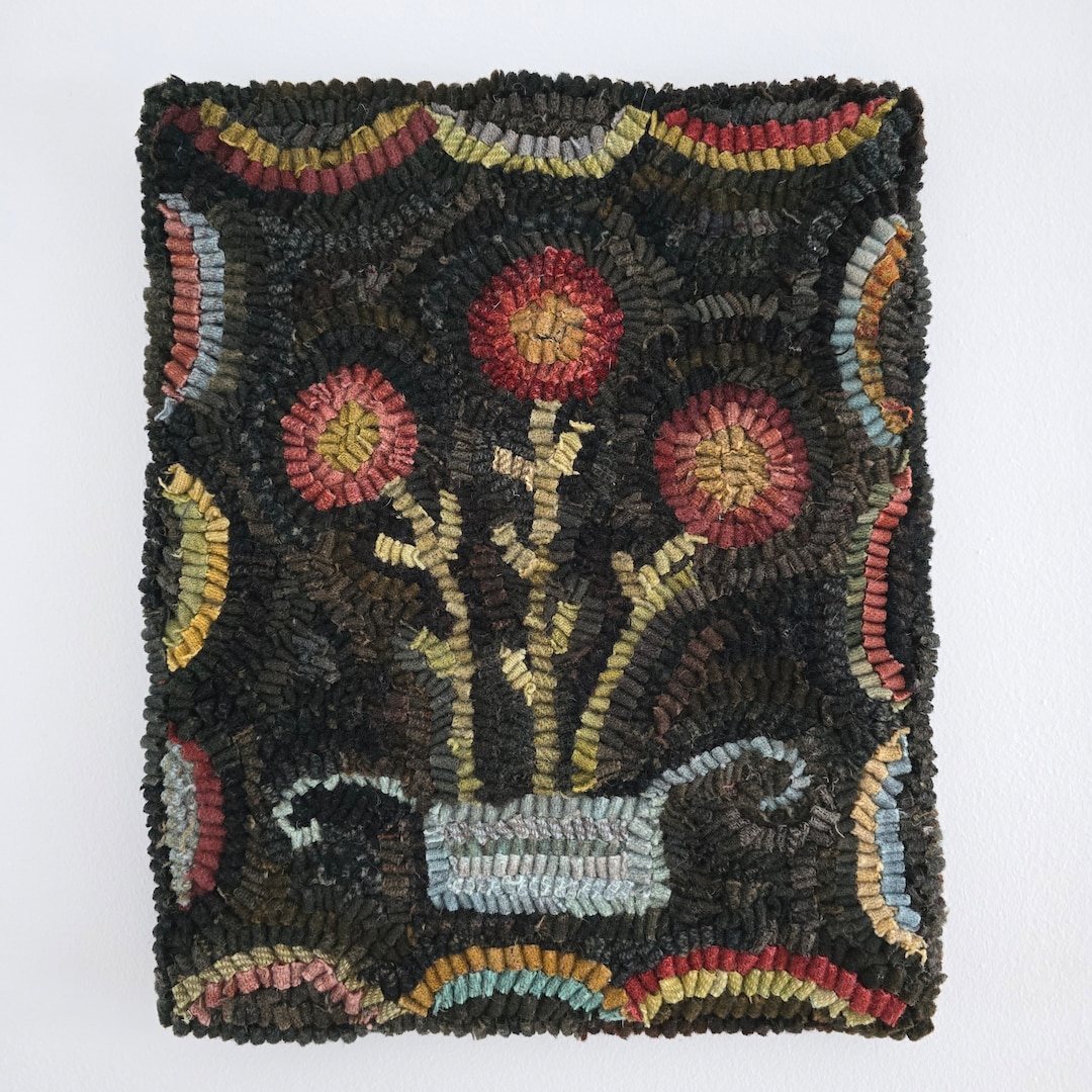 Rug Hooking PATTERN Vintage Flowers on Linen - Etsy