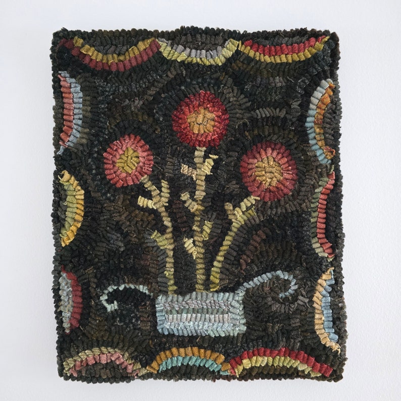 Rug Hooking PATTERN Vintage Flowers on Linen - Etsy