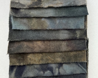 Hand Dyed Wool Fabric, 8 Night Sky Fat 1/16 Sixteenth for Primitive Rug Hooking