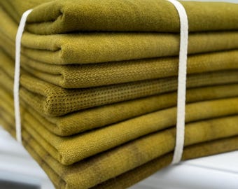 Hand Dyed Fall Harvest Wool Fabric Fat Quarters for Rug Hooking
