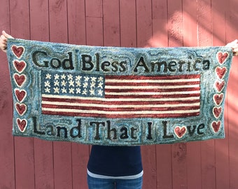 RUG HOOKING KIT - God Bless America, Land That I Love