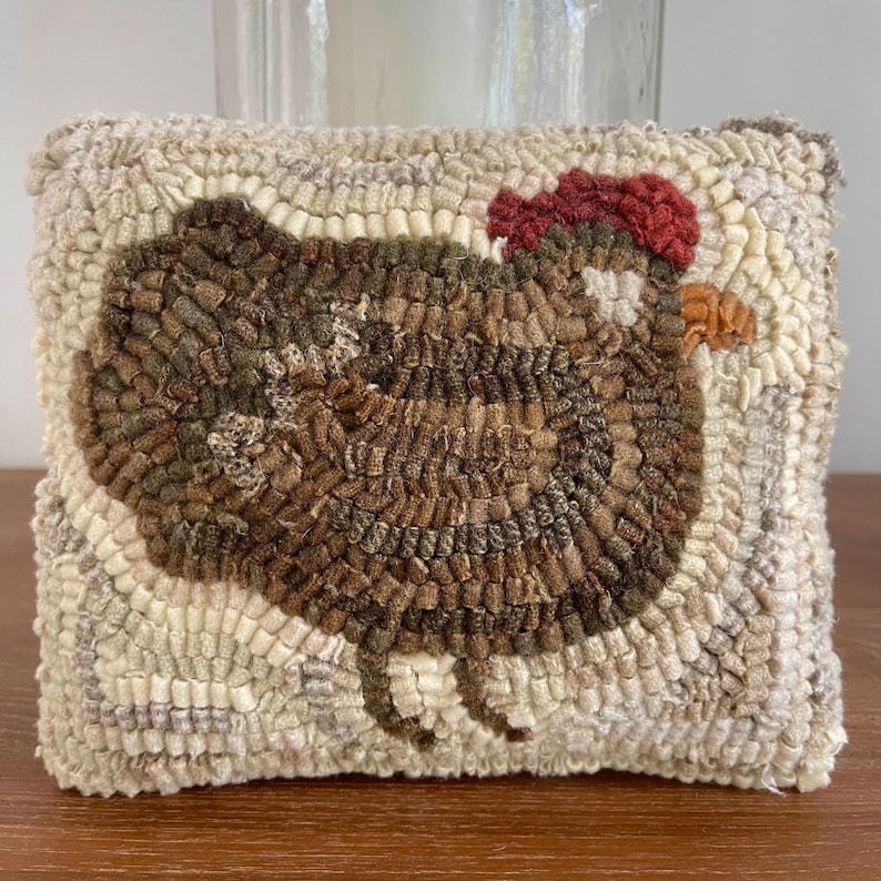 MavisButterfield Hooked Hen Pillow