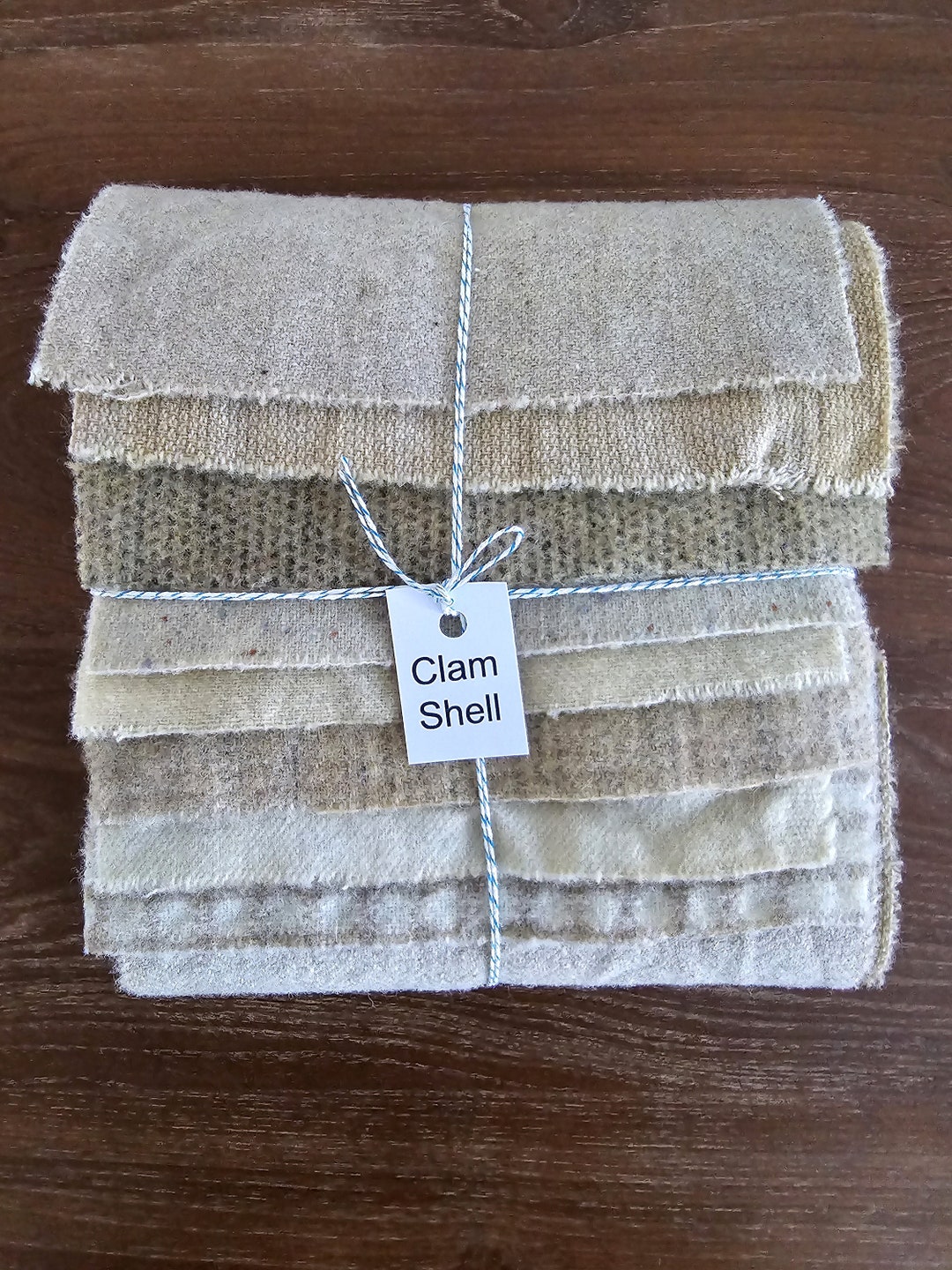 Hand Dyed Wool Fabric, 8 Clam Shell Fat 1/16 Sixteenth for Primitive ...