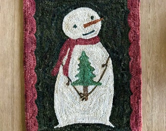 When Snowflakes Fall ~ Rug Hooking Pattern on Linen