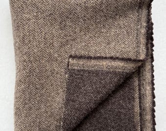 Reversible Brown - 100% Wool Fabric Fat 1/4 Yard {16"x28"} For Rug Hooking -  Washed And Ready To Use