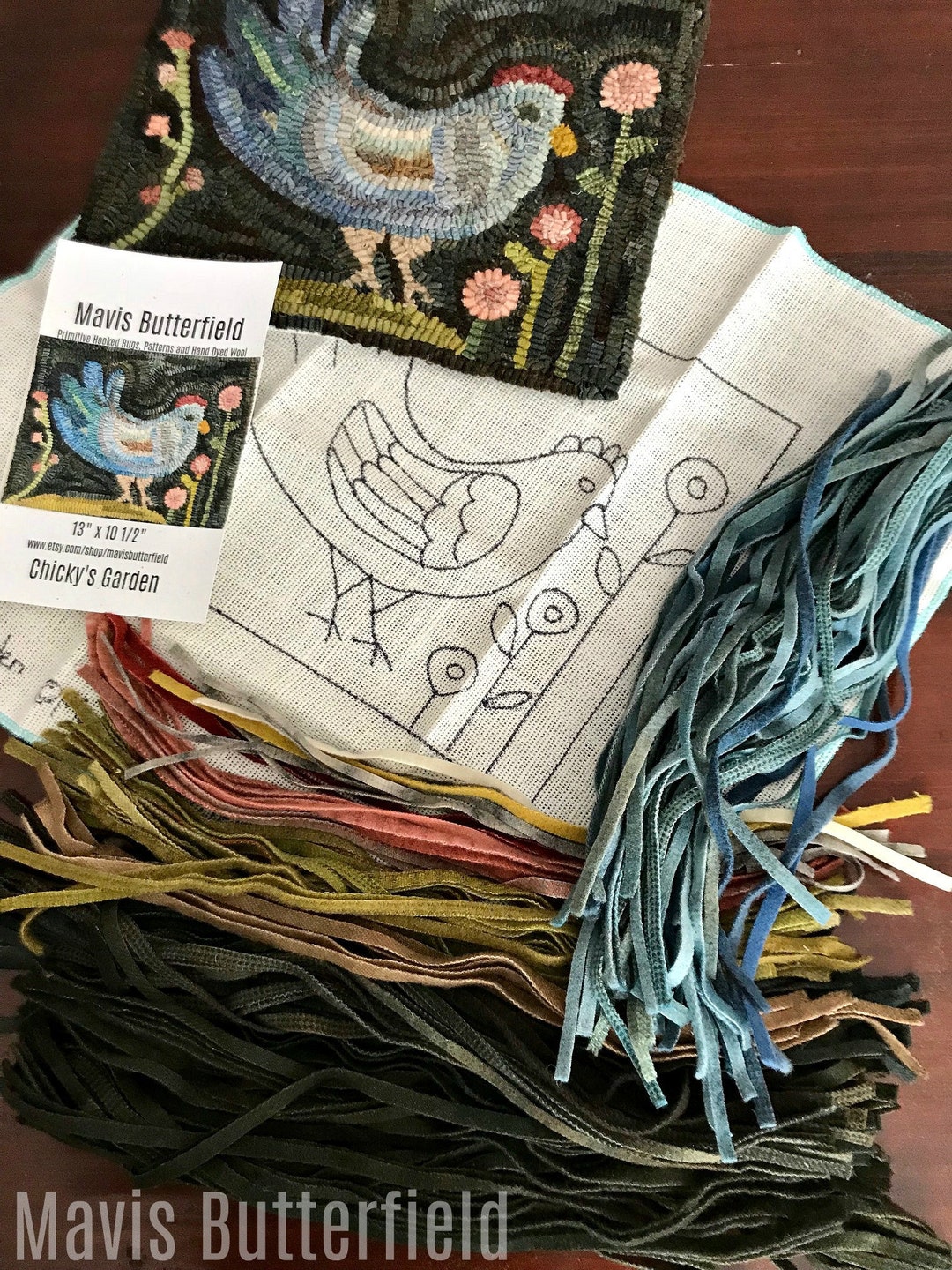 RUG HOOKING KIT - Chicky's Garden on Linen - Etsy
