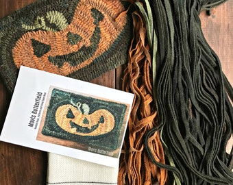 RUG HOOKING KIT - Happy Jack Pumpkin on Linen