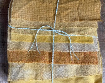 Hand Dyed Wool Fabric, 8 Sunshine Yellow Fat 1/16 Sixteenth Yards for Primitive Rug Hooking