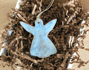 Blue Angel Redware Pottery Ornament