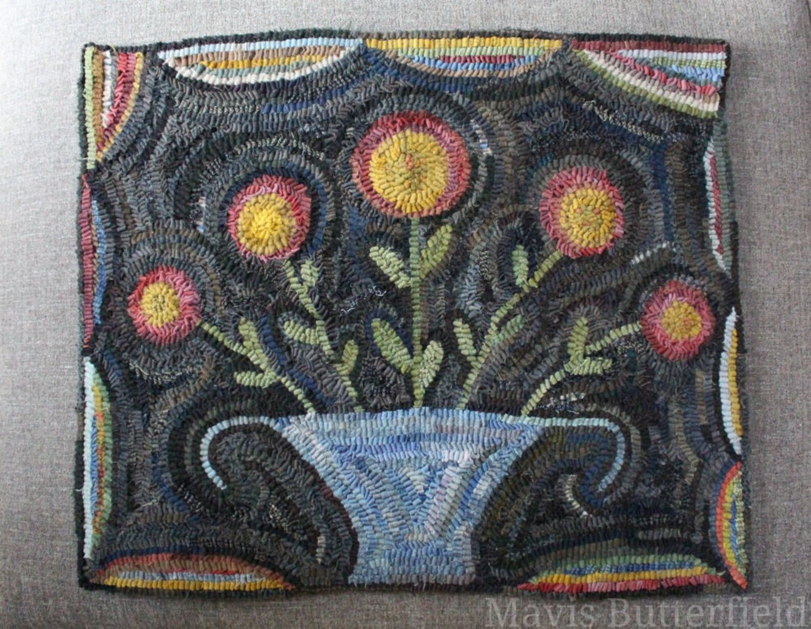 Rug Hooking Pattern Flowers for Lucy {large} on Linen - Etsy Canada
