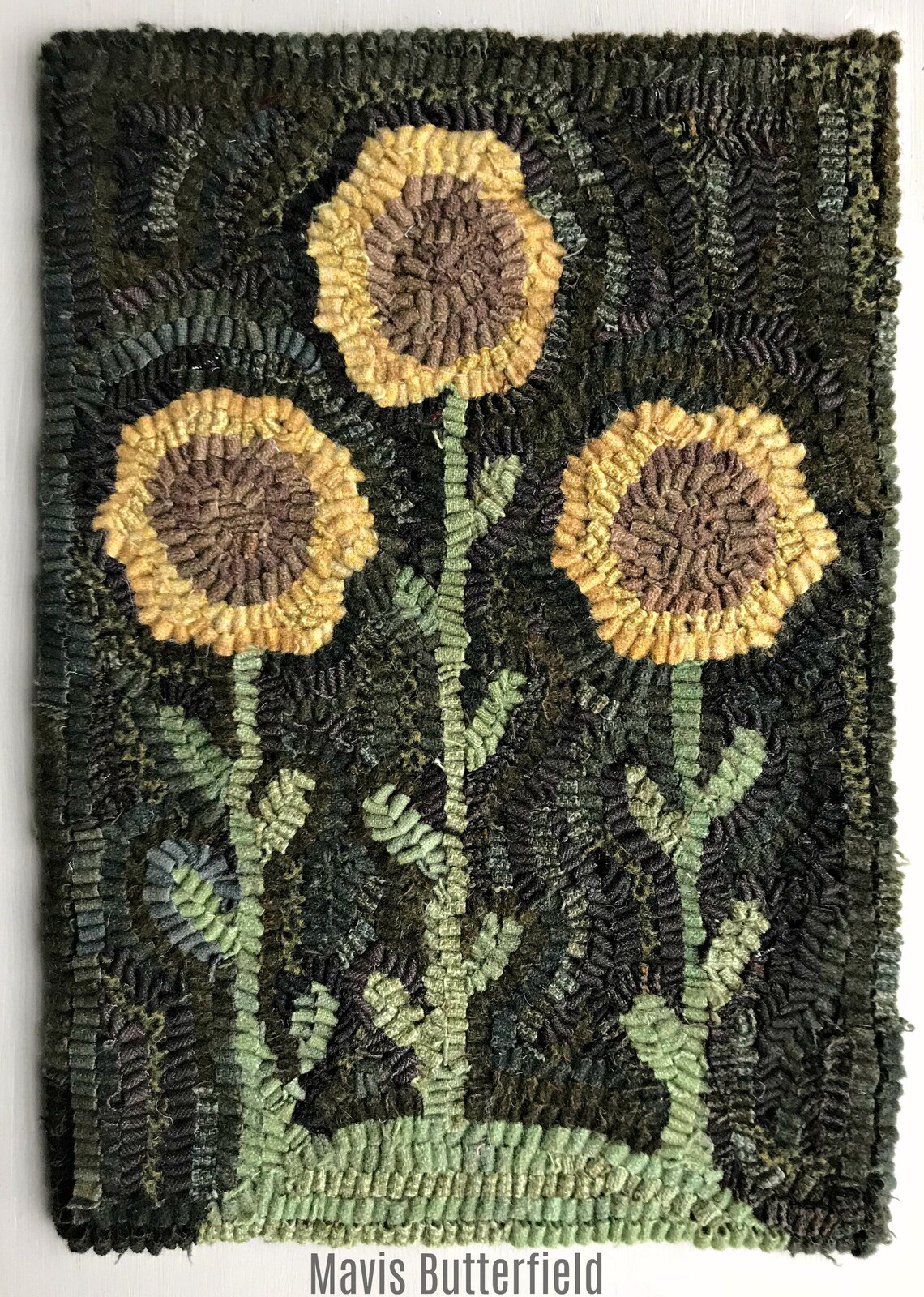 RUG HOOKING KIT - Sunflowers on Linen With Hand Dyed Wool - Etsy