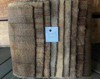 Tissu en laine teint à la main, 8 brun parfait 1/16e de gras pour un crochet primitif