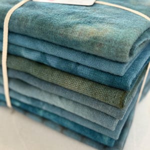 Hand Dyed Wool Fabric, 4.5 Yards Dutch Blue for Primitive Rug Hooking