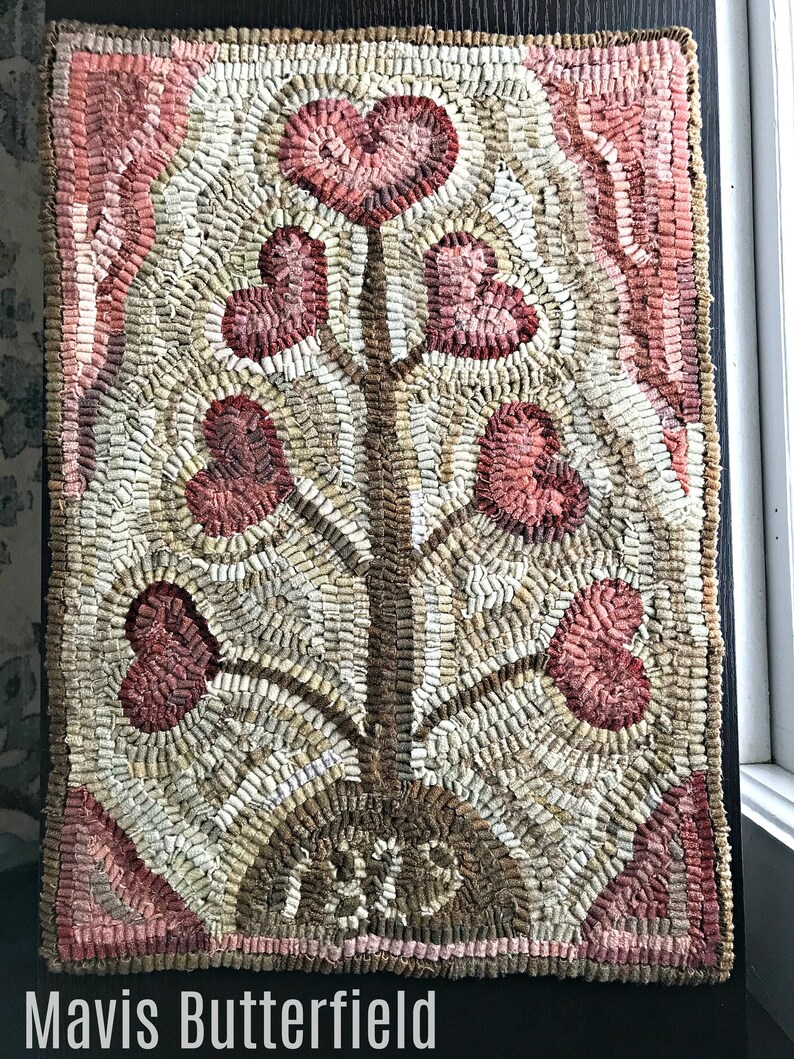 RUG HOOKING KIT - 1829 Valentine Heart Tree on Linen - Etsy