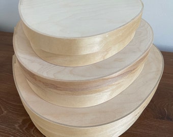 Set of 3 High Quality Unfinished Bentwood, Shaker Style, Wood Boxes   *SPRING CLEANING SALE*