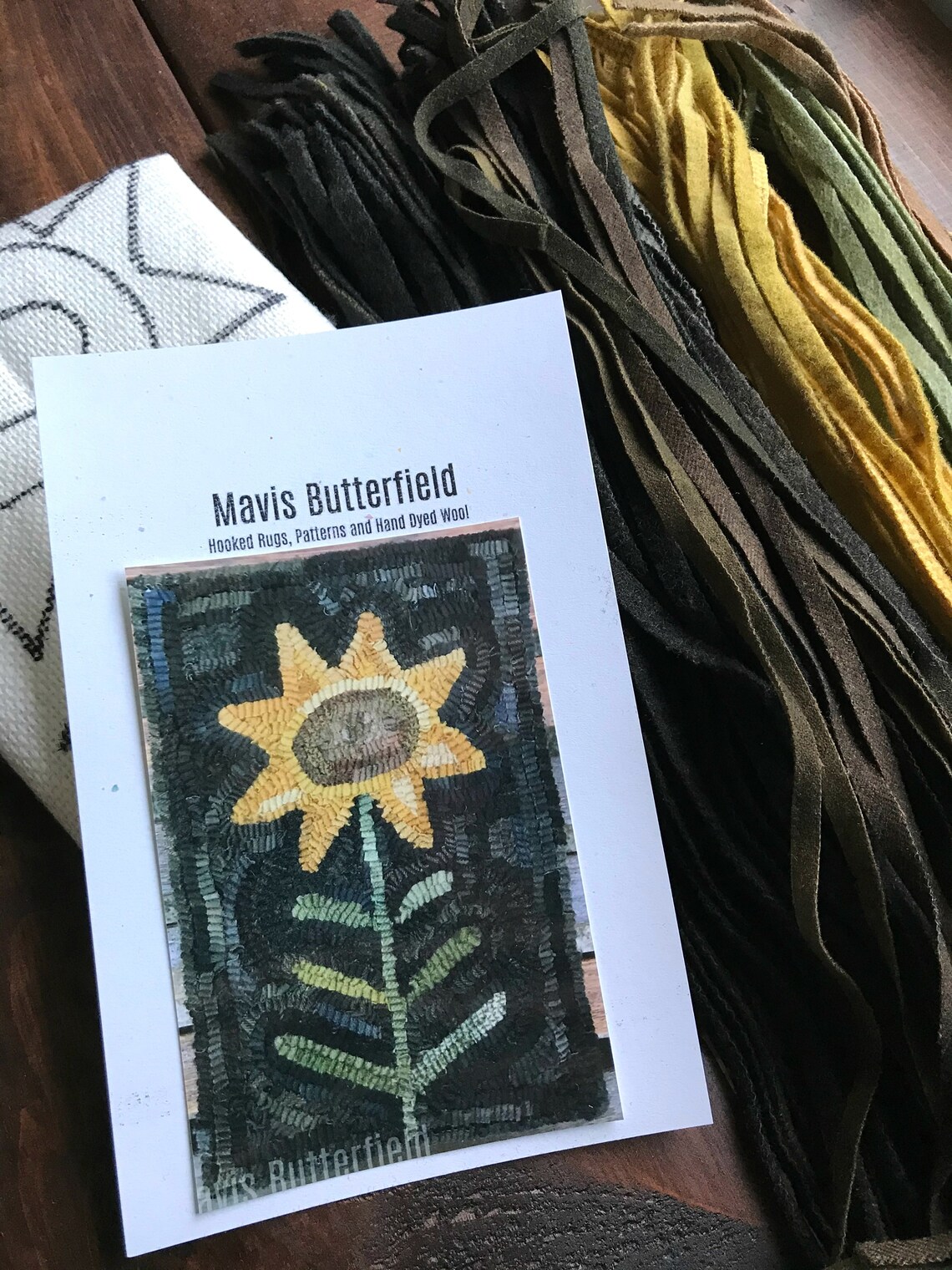 RUG HOOKING KIT - Folk Art Sunflower on Linen - Etsy