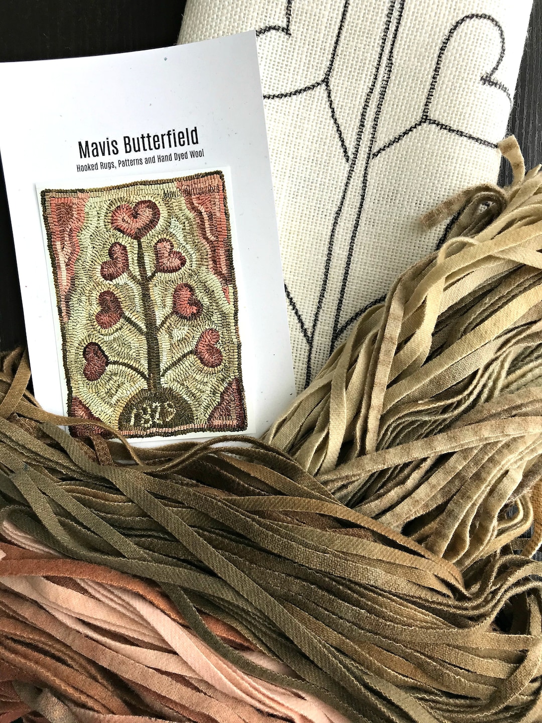 RUG HOOKING KIT - 1829 Valentine Heart Tree on Linen - Etsy