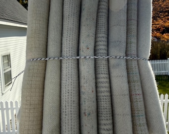 Hand Dyed Wool Fabric Fat Quarters, Dirty Lamb Rug Hooking Material
