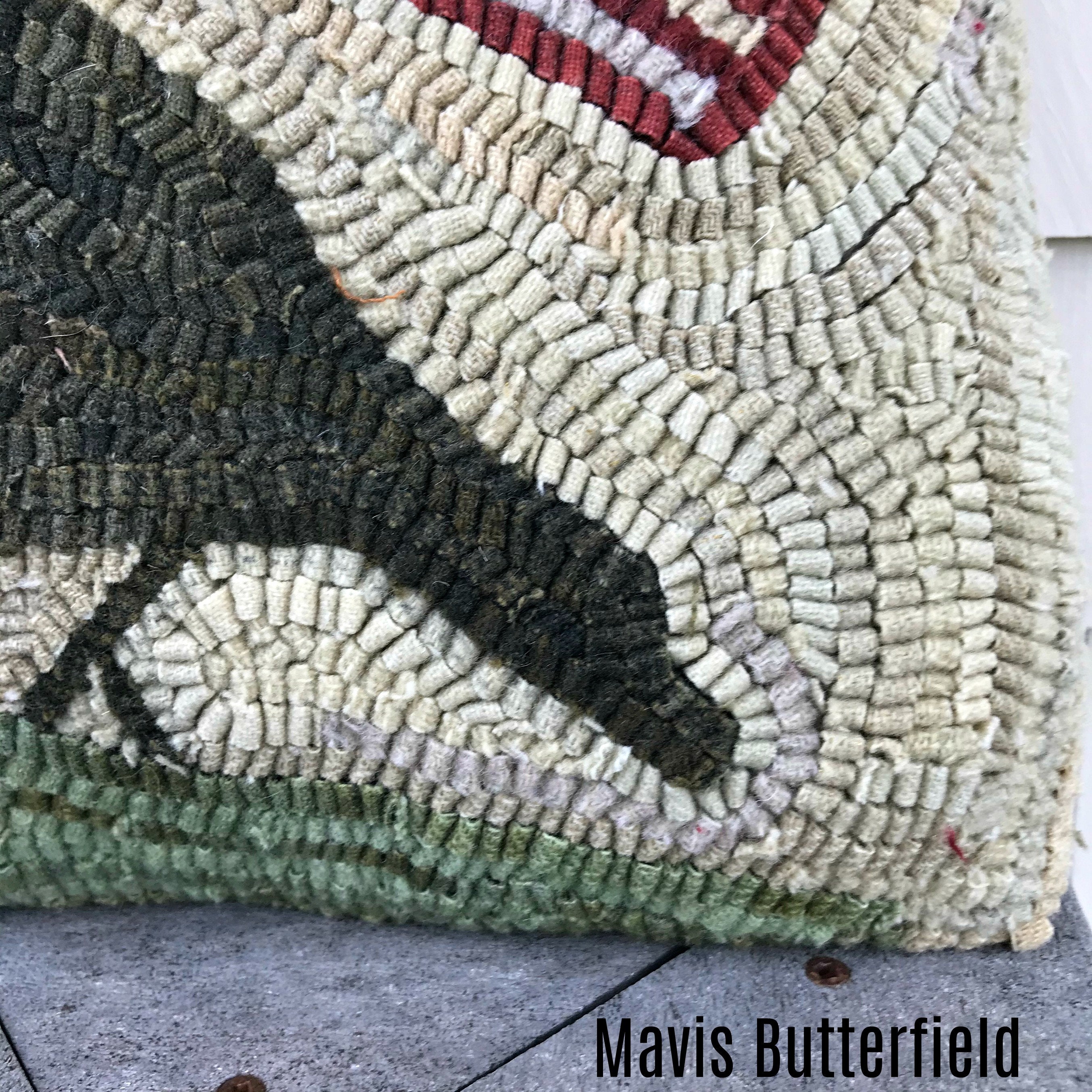 American Folk Art Primitive Wool Hooked Rug Pillow Patriotic Crow