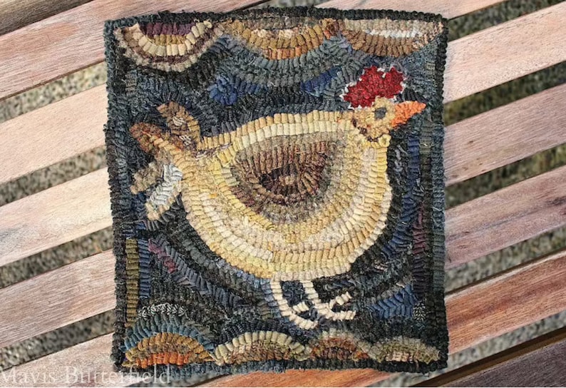 Chicken Tools Rug RUG HOOKING KIT - Betty's Big Chicken on Linen - Etsy