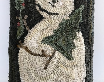 Be Merry Snowman ~ Rug Hooking Pattern on Linen