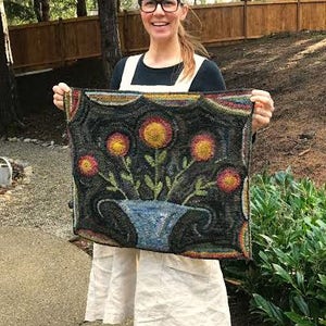 Rug Hooking Pattern Flowers for Lucy {large} on Linen - Etsy