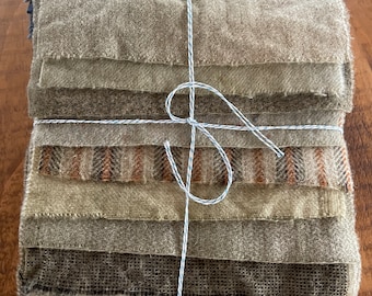 Hand Dyed Wool Fabric, 8 Irish Steel Cut Oats Fat 1/16 Sixteenth for Primitive Rug Hooking