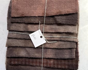 Hand Dyed Wool Fabric, 8 Plum Fat 1/16 Sixteenth for Primitive Rug Hooking