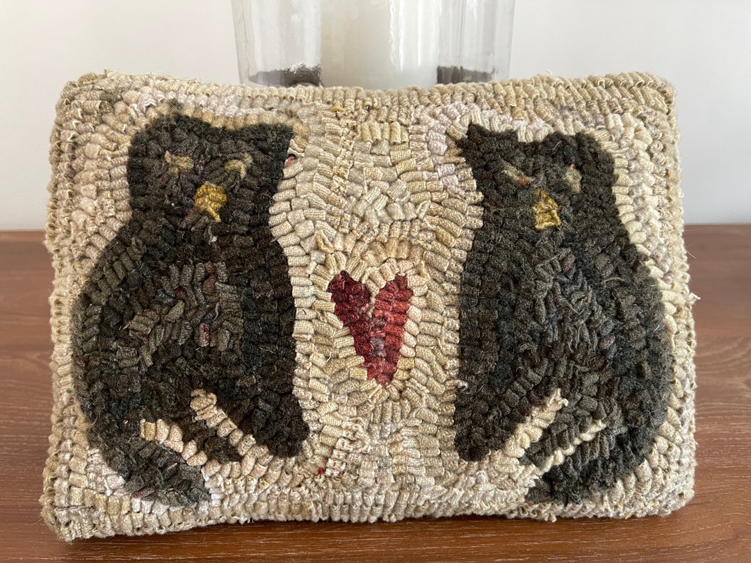 RUG HOOKING KIT - Valentine Kitties - on Linen - Etsy