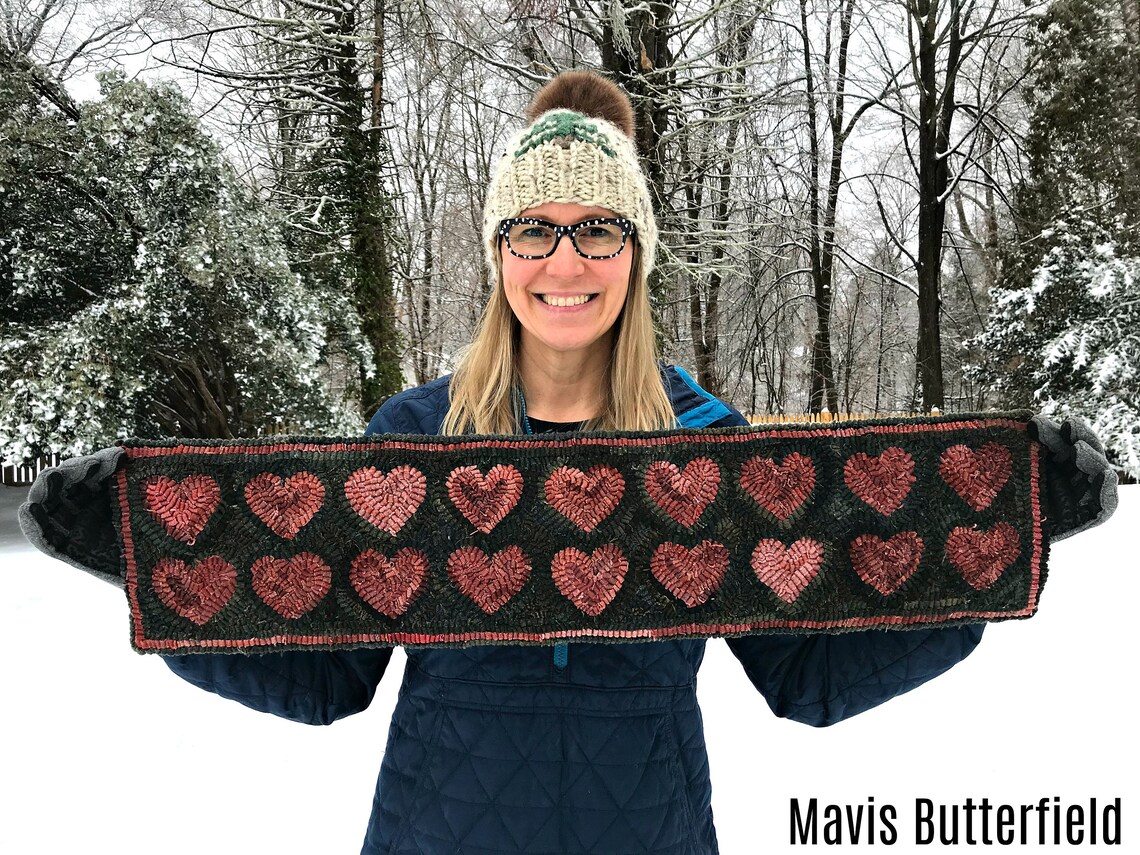 RUG HOOKING KIT - Valentine Heart Table Runner on Linen - Etsy
