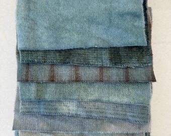 Hand Dyed Wool Fabric, Kathy's Turkey Blue 8 FAT 1/16th Yards