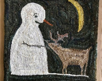 Woodland Winter Friends ~ Rug Hooking Pattern on Linen