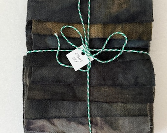 Hand Dyed Wool Fabric, 8 Night Sky Fat 1/16 Sixteenth for Primitive Rug Hooking
