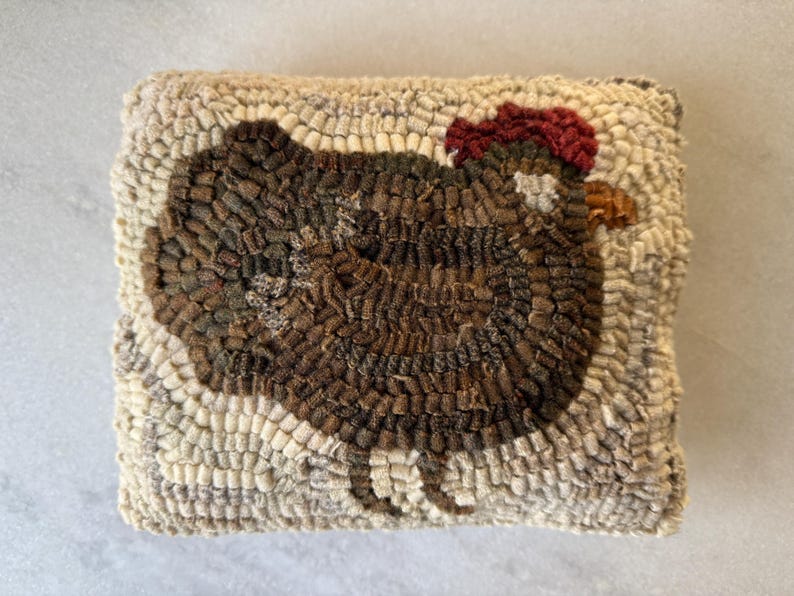 MavisButterfield Hooked Hen Pillow - Thumbnail 2