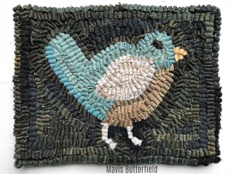 RUG HOOKING KIT - Miss Robin on Linen ~ Blue ~ - Etsy