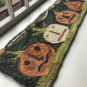 Rug Hooking Pattern A Party at Jack&#39;s Place on Linen
