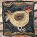 Rug Hooking Pattern Betty's Big Chicken on Linen or Paper