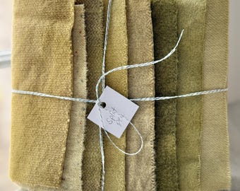 Hand Dyed Wool Fabric, 8 Split Pea Green Fat 1/16 Sixteenth for Primitive Rug Hooking
