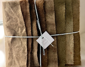 Hand Dyed Wool Fabric, 8 Mouse Brown/Grey Fat 1/16 Sixteenth for Primitive Rug Hooking