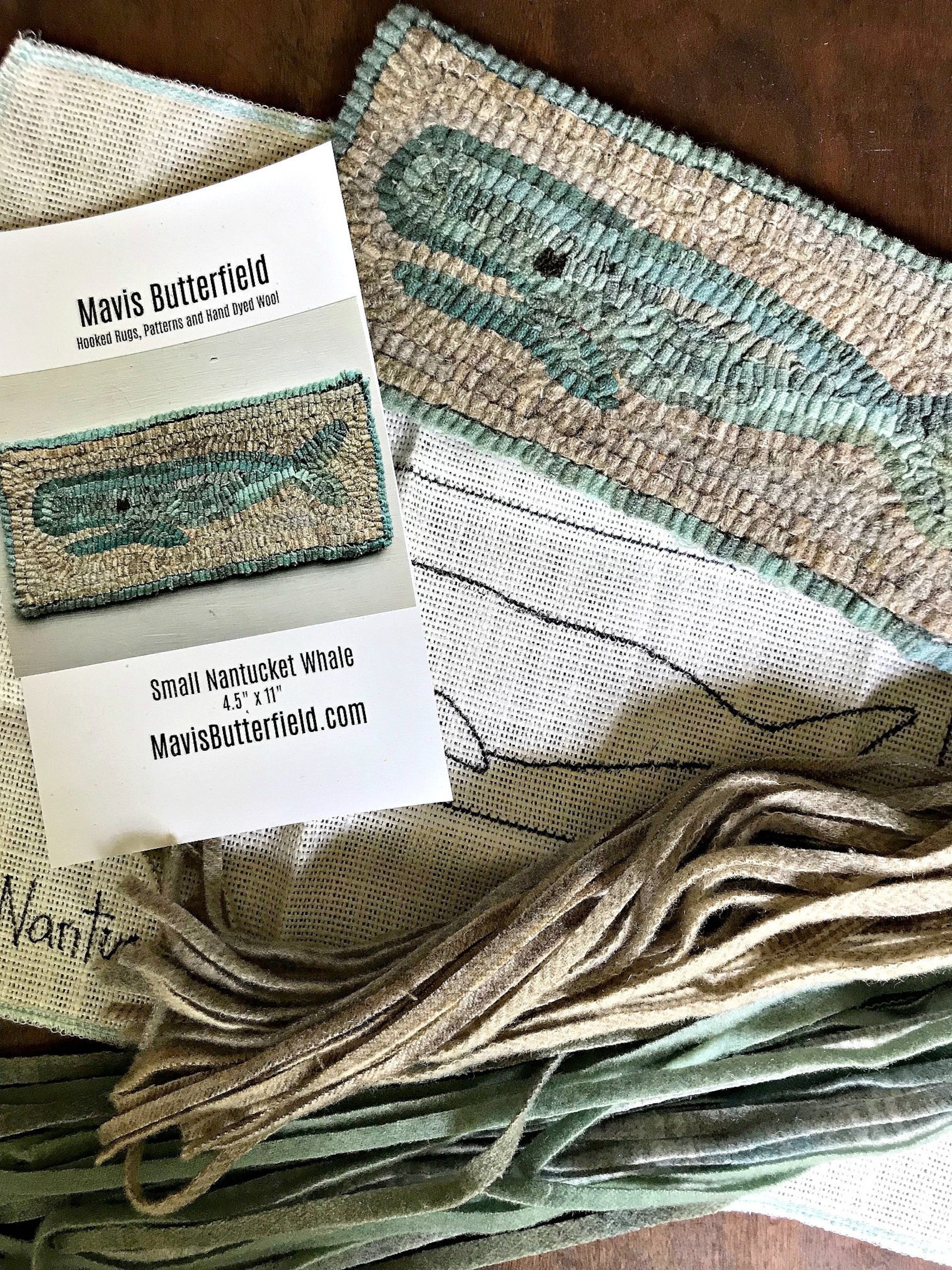 RUG HOOKING KIT for Beginners - Small Nantucket Whale - on Linen With ...