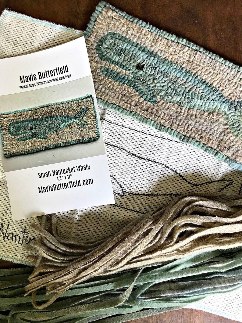 RUG HOOKING KIT for Beginners Small Nantucket Whale on Etsy