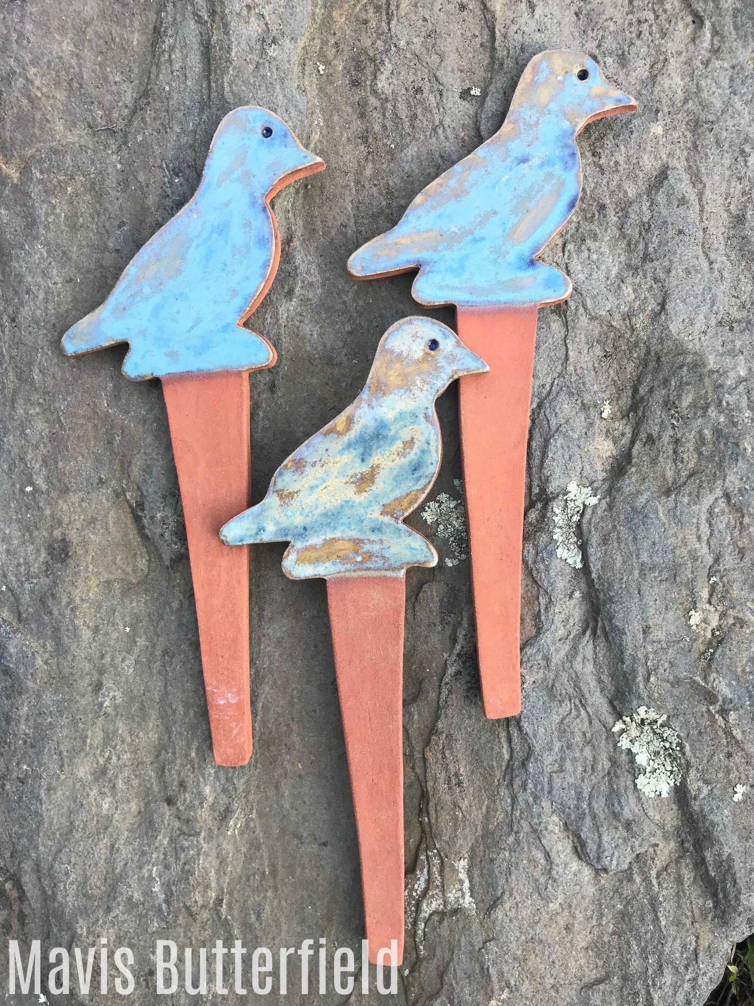 Bird Vegetable Garden Markers Herb Plant Markers Cape Cod Blue