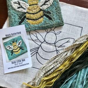 RUG HOOKING KIT - Busy Little Bee on Linen