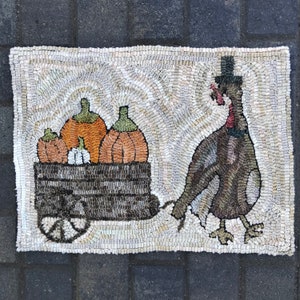 Rug Hooking PATTERN Olde Tom's Harvest on Linen